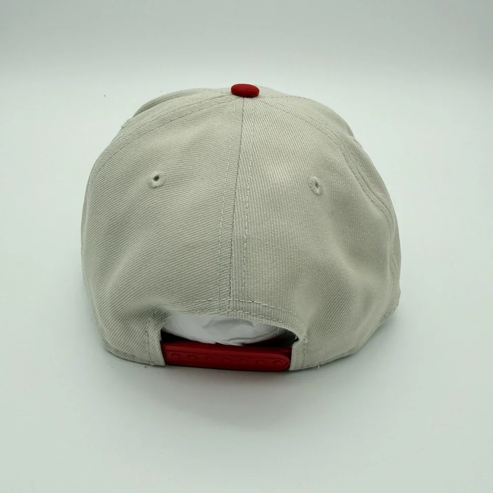 New Era World Baseball Classic Hat 9FIFTY Mens OSFM Beige Red Pinwheel Snapback